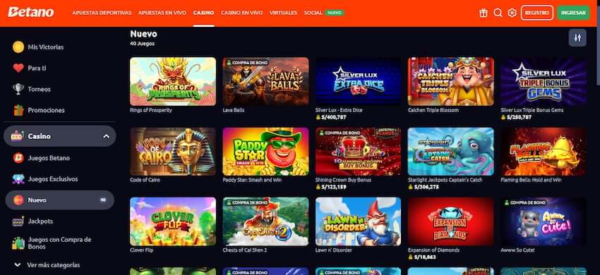 Homepage de Betano Casino en  Buenos Aires